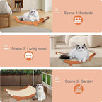 Sisal Cat Scratcher Bed Shaped U, Beech Wood Cat Scratching Pad Indoor cat Toy,Durable Cat Scratcher,Wooden Cat Furniture Protector, Large Cats Scratcher Lounge,Clawing and Play