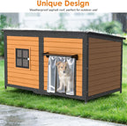 59" Dog House for Outdoor, Extra Large Dog House with Weatherproof Roof, Easy to Install, Anti-Chewing Metal Frame Design for Small Medium Large Breeds Dogs(Brown)