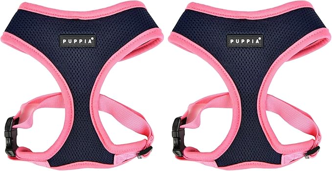 Puppia Soft Harness II - Navy - M (Pack of 2)