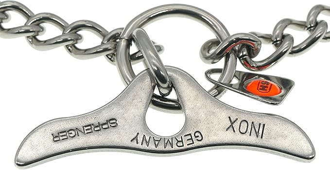 Herm Sprenger Stainless Steel Dog Training Collar with Toggle Closure and Round Links Dog Chain for Small Medium Large Dogs Made in Germany (22in (Neck Size up to 20in))