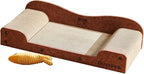 26-Inch Large Cat Scratcher Lounger Bed, Durable Cat Scratching Pad, Cat Scratch Board for Indoor Cats, Corrugated Cardboard Cat Scratcher Bed to Lounge and Scratch, Furniture Protector, Brown