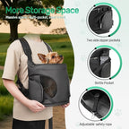YUDODO Dog Front Backpack Carrier 5-15 lbs, Soft Breathable Pet Front Facing Carrier with Adjustable Straps, Multi-Pocket Design, for Small Dogs & Cats (Black)