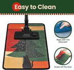 Cat Scratcher Mat,Sisal Cat Scratch Pad,Horizontal Floor Cat Scratching Pads Rug for Indoor Cats,Protector for Wall&Carpets&Sofas,Kitty Xmas-Gift, Includes Cat Toy (M, Christmas)