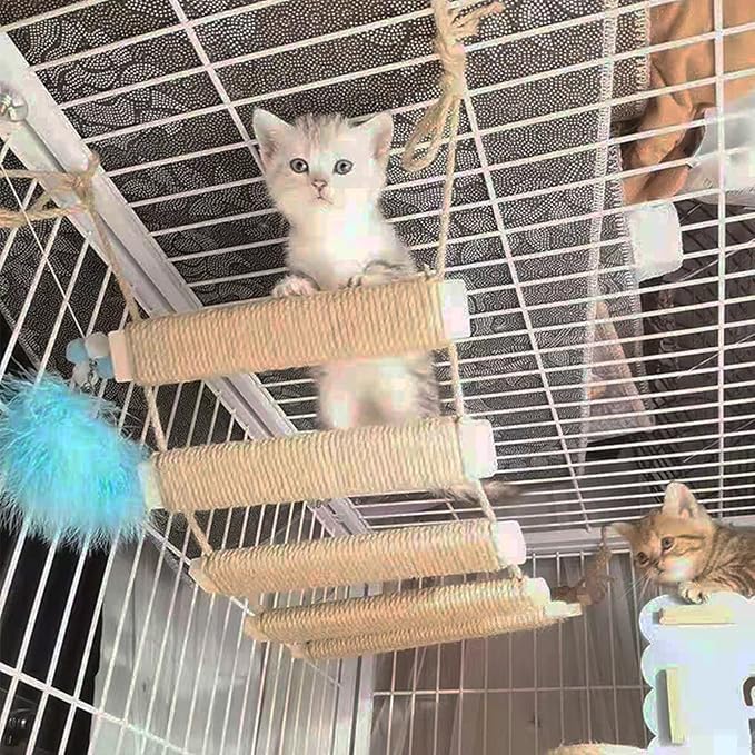 Cat Ladder Bridge Cat Tree Scratching Post Cat Tower - Enhance Your Cat's Playground with Our Sturdy Cat Bridge (L-22in (56cm))