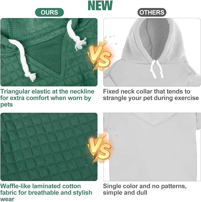 BEAUTYZOO Dog Sweaters for Extra Large Dogs Girl Boy, XXXL Dog Hoodie with Pocket & Leash Hole, Soft Warm Waffle-Like Laminated Cotton Pet Clothes for Cold Weather, Doberman Great Dane Sweatshirt, 3XL