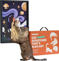 Decorative Wall Art Cat Scratcher for Vertical Scratching, 14"x20" Framed Sisal Scratch Pad Mat with Renter-Friendly No-Drill Wall Mounted Setup, Durable Alternative to Cardboard (Not the Kiss)