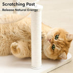 Modern Cat Tree, Wood Cat Tower with Steel Frame, Scratching Posts, Cat Capsule, Plush Mat, Bell Dangling Toy, Aesthetic Minimalist Heavy-Duty Cat Climbing Tree for Large Indoor Adult Cats-White