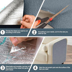 Cat Scratch Mat for Couch, Wall & Cat Tree - 78.7" Trimmable Self-Adhesive Cat Scratcher, Cat Scratch Furniture Protector, Felt Alternative to Sisal, DIY Cat Tower Replacement, 2 Pack(Light Grey)