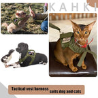 Tactical Small Dog Harness Tactical Puppy Vest with Rubber Handle K9 Military Adjustable Pet Cat Vest Harness for Outdoor Training XS Dog Harness (Green Harness)