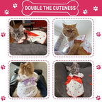 TAPBULL Dog Dresses, Fashionable Pet Dog Clothes with Heart Design, Cute Cat Birthday Dress Outfit (Pink/Red/Blue/Purple/Black 5-Pack), Large