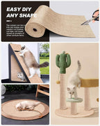 Cat Scratch Furniture Protector, Trimmable Self-Adhesive Carpet, DIY Climb Cat Scratcher Mat for Covering Cat Tower and Couch Protector from Cat Claws（Beige）