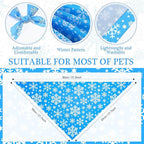 Abbylike 50 Pcs Winter Dog Bandanas Bulk Blue Snowflake Dog Bandanas for Pets Triangle Kerchief Scarf Bibs for Winter Pets Cats Party Costume Photo Props Accessories Pet Shops (31.5 x 21.7 x 21.7)