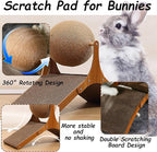 Rabbit Scratching Toys, Sisal Bunny Scratcher Ball and Scratch Cardboard Pad, Pet Enrichment Interactive Toy for Indoor Bunnies Ferrets Chinchillas Small Animals Boredom Breaker