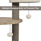 Midwest Homes for Pets 47.7-Inch Feline Nuvo Summit Fashionable Cat Tree with Removable Lounging Cat Bed, Brown & Tan (139S-TN)