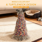 BEAUTYZOO Small Dog Sweater -Turtleneck Pullover Classic Cable Knit Fuzzy Winter Coat Dog Cold Weather Clothes for Small Medium Dogs Puppy Girl Boys(Multi-Black, M)