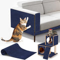 Cat Scratching mat Self-Adhesive, Trimmable Furniture Protector for Couch, Sofa, Wall & Cat Trees - Durable Scratch Pad with Nano Tape, DIY Climbing Carpet for Indoor Cats (Dark Blue, 23.6"x15.8")