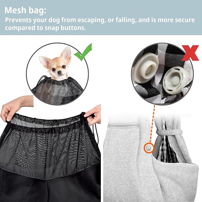 CUBY Dog and Cat Sling Carrier - Adjustable Breathable Mesh Small Pet Sling - Soft Pouch and Tote Design - Suitable for Puppy, Small Dogs Cats Outdoor