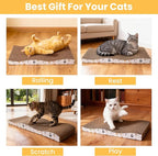Cat Scratching Board, Large Wide Corrugate Cat Scratcher with Catnip, Premium Scratch, Double-Sided Design, Cat Scratch Pad for Indoor Cats and Kitten,Furniture Protectors from Cat Scratching (2-PACK)