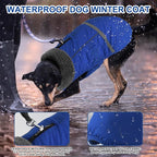 Doglay Dog Coat, Waterproof Dog Jacket Pet Winter Coat for Cold Weather with Thicken Furry Collar, Reflective Puppy Winter Jacket Warm Fleece Lining for Small Medium Large Pets