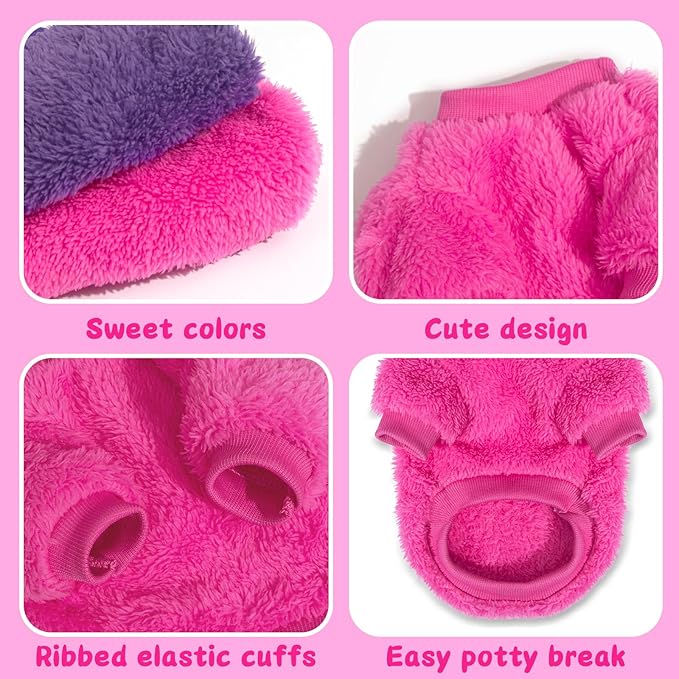 2 Pack XXS Dog Sweater, Tiny Dog Sweaters for Small Dogs Girl (1-3lb), Warm Soft Puppy Clothes for New Puppies, Cute Extra Small Doggie Clothes for Chihuahua Yorkie Cat Pet Apparel,XXS