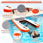 SnaglePaw Dog Boat Pool Ladder, Float Dog Water Ramp for Pool & Dock, High Stability & Nonslip Steps, Supports 150Lbs Dogs