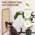 Mixweer 3 Pcs Wall Cat Scratcher Mat 19.7 x 9.8 Wall Mounted Scratching Pad for Indoor Cats Couch Carpet Furniture Protector, with Hook Loop Strips
