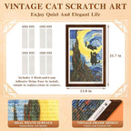 Wall Art Cat Scratcher Sisal Mat, No-Drill Wall Mounted Cat Scratch Pad with Frame, 13.8 x 21.7 Inch Cat Wall Scratchers for Indoor Cats（Starry Night）