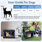 Soft Small Dog Crate - 24 inch Portable Travel Puppy Crate for Small Pets or 2 Cats, Collapsible Pet Carrier with 4 Mesh Doors, Car Kennel for Dogs with Handle for Indoor and Outdoor, Bule