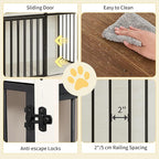 39.4" Heavy Duty Dog Crate Furniture with Barn Door, Wood Indoor Dog Crate Kennel for Small/Medium/Large Dogs, End Side Table, TV Stand, Anti-Chew Anti-Escape, White Brown DFC02314B