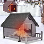 Metal Frame Dog House with Insulated Liner for Indoor & Outdoor Use - Large Dog Kennel with Weatherproof Roof & Foot Pads for Small, Medium & Large Dogs(Grey)