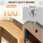 【Tank-Sturdy Tower】 PetDance Heavy Duty Cat Tree for Cats Fits Kittens to XL Maine Coons, Cat Tower with Scratching Posts, Cat Climber with 3 Spacious Hideaway, Beige