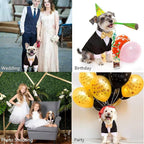 Dog Tuxedo, Formal Pet Clothes Shirt Costume Wedding Attire Party Bow Tie Suit, Pet Outfit for Small Medium Large Dogs Cats, Halloween Pet Costumes Birthday Puppy Clothing Christmas Apparel (M)