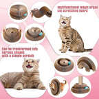 Soulchen 1 Pcs Heart-Shaped Magic Organ Cat Scratching Board, Combinable Cat Toy for Adult Pets, Interactive Cardboard Kitty Scratcher with Bell Ball, Foldable Accordion Scratch Pad