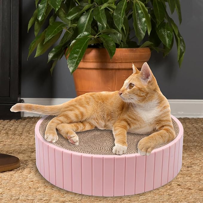 Cardboard Cat Scratcher Round Cat Scratching Board Cardboard Bowl Nest Pet Scratch Scratching Pad Lounge Bed Corrugated Paper Design for Clawing and Resting