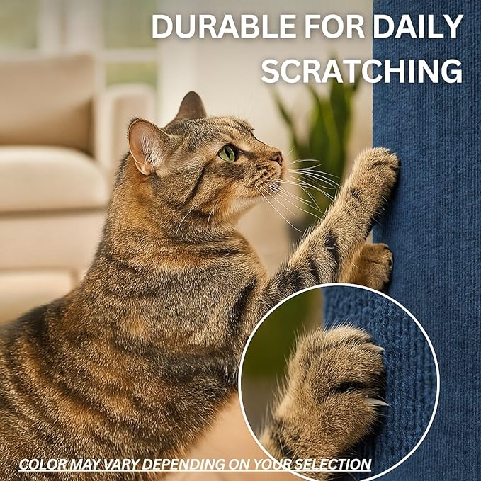 Cat Scratch Mat (5 Pack), 23.6’’ x 11.8’’ Cat Wall Corner Scratcher, Versatile Self-Adhesive Replacement Easy Use for Cat Trees, Wall Furniture, Scratching Posts, and Couch Protection (Dark Grey)
