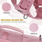 OneTigris Tactical Dog Harness for Small Dog, No Pull Small Dog Vest Harness with Handles Breathable Military Molle Vests for Walking Hiking Training (Pink, Large)