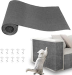 Cat Scratch Pad for Wall,Cuttable and Adhesive Cat Scratching Mat,Fun Interactive Scratcher,Cat Scratch Furniture Protector (Light Gray,39.3×15.8inch)