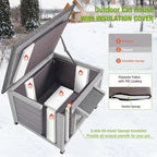 GUTINNEEN Dog House Insulated for Small Dogs Outdoor Cat House Feral Cat Shelter with Thermal Liner