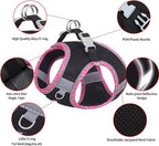 AIITLE Escape-Proof Dog Harness - Extra Soft Jacquard Fabric with Moisture-Wicking Lining, Adjustable Fit for Boston Terrier, Pekingese - Running, Playdates, Outdoor Adventures (Black, L)