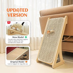 PETKARAY Cat Scratcher, Sisal Scratching Ramp, L Shape Scratch Pad for Indoor Cats, 27" Wall Furniture Protector with Mouse Toy