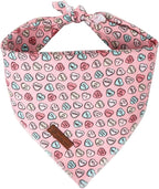 Valentine Dog Bandana, Pink Heart Triangle Bid Scarf for Small Medium Dog, Cotton Pet Kerchief for Girl Boy Dogs or Cats, Red Dog Bandana, Cute Adorable Puppy Bandana
