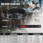 OneTigris Tough Dog Collars, Tactical Dog Collar with Handle, Milltary Adjustable Dog Collar with Heavy Duty Metal Buckle for Training (Black, S)