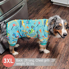 KYEESE Dog Pajamas Velvet Dog Pajamas Large Sized Dogs Soft Dogs Clothes Pjs with Construction Vehicles Pattern Stretchy Pet Jammies Coat Comfy Pet Onesie Costume, 3X-Large