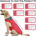 Dog Coat, Waterproof Dog Winter Jacket with Pocket, Reflective Adjustable Pet Snow Vest, Warm Cozy Fleece Sweater for Small Medium Extra Large Dogs - Red, 3XL