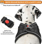 Dog Harness with Leash Set, No-Pull Step-in Reflective Pet Harness with 1 Leash Clips, Adjustable Soft Padded Easy Walk Dog Vest for Small Medium Large Dogs, Cats(Carbon Black, XSmall)