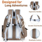 Pawstrip Cat Backpack Carrier with Large Space Bubble Window, Airline Approved Breathable Pet Carrier for Small Dogs Cats up to 15lbs, Foldable for Travel Hiking & Outdoor Use