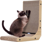 Small Cat Scratcher, L Shaped Cat Scratch, Wall Mounted Cat Scratching Board, Cat Cardboard Scratcher, Vertical Cat Scratch Ramp for Indoor Cat (16.9 Inch)