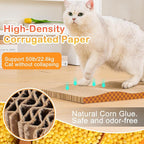 Uross Cat Scratcher Mat & 3pcs Scratching Board Set - Natural Sisal Cat Scratch Mats Large Cat Scratch Rug Scratch Pads Box for Indoor Cats Scratch Pad for Horizontal Cat Scratcher