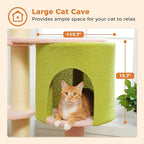 Flower 50-Inch Heavy-Duty Cat Tree for Large Cats - Sturdy Cat Tower with Extra-Thick Scratching Posts (φ4.3), Spacious Condo, 2-Layer Baseboard for Maine Coon & Big Cats up to 16 lbs, Pink
