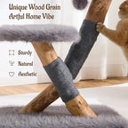 33" Modern Cat Tree for Indoor Cats, Aesthetic Natural Wood Cat Tower with Branch-Style Scratching Posts, Luxury Plush Faux Fur Cat Bed with Natural Loft, Perch & Hanging Ball, Almond Khaki